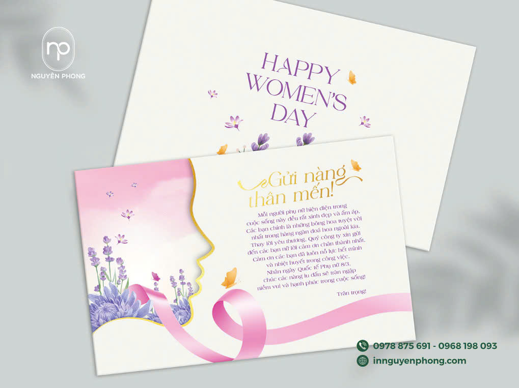 Thiệp chúc mừng có hình thiết kế ấn tượng